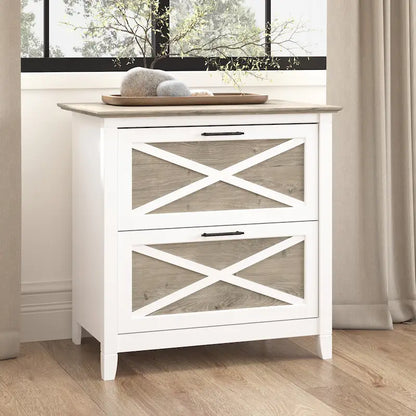 Classeur latéral à 2 tiroirs – Style Ferme, 76 cm l x 51 cm P x 76 cm H