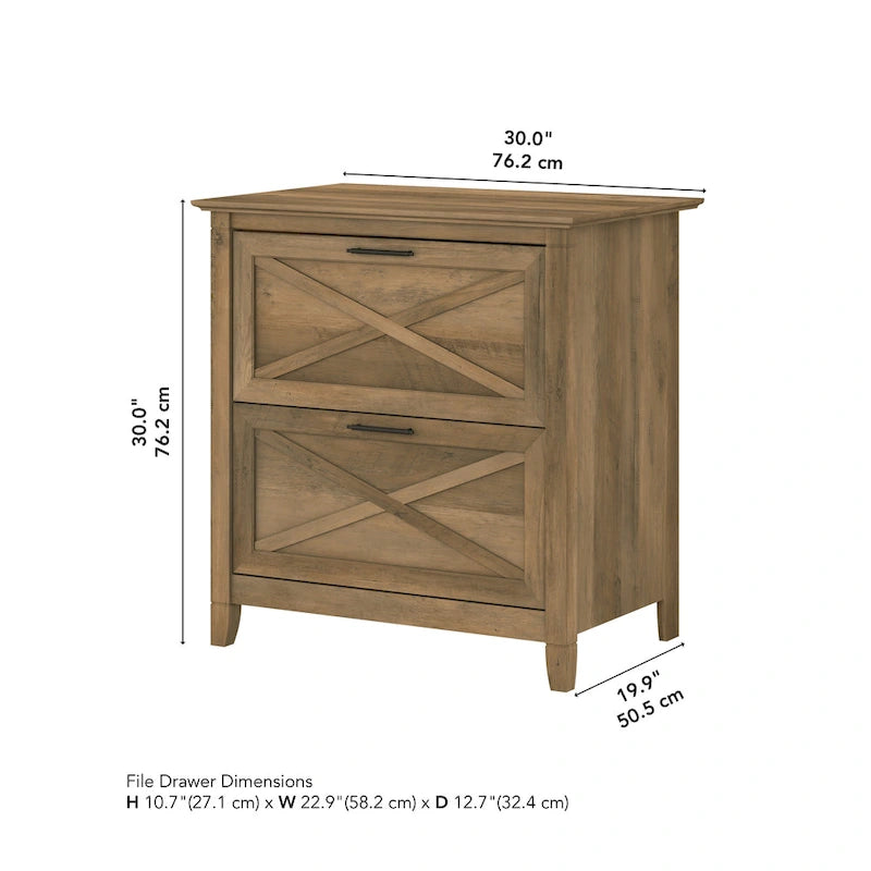 Classeur latéral à 2 tiroirs – Style Ferme, 76 cm l x 51 cm P x 76 cm H