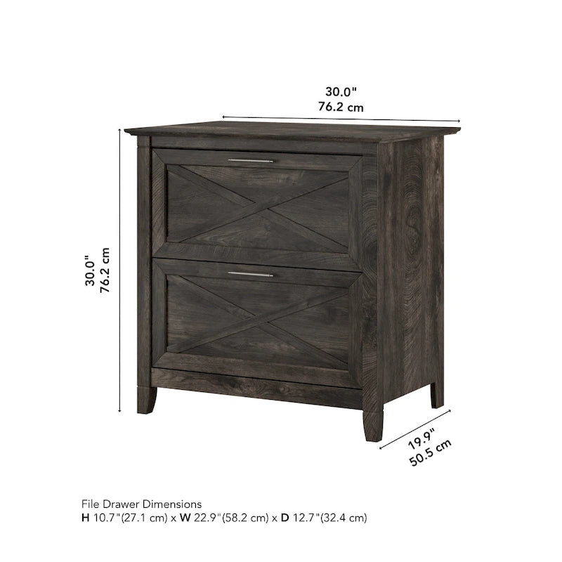 Classeur latéral à 2 tiroirs – Style Ferme, 76 cm l x 51 cm P x 76 cm H