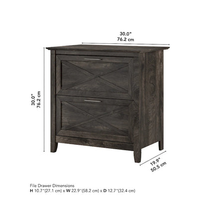 Classeur latéral à 2 tiroirs – Style Ferme, 76 cm l x 51 cm P x 76 cm H