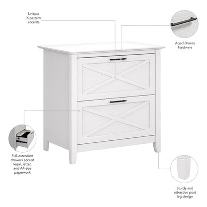 Classeur latéral à 2 tiroirs – Style Ferme, 76 cm l x 51 cm P x 76 cm H