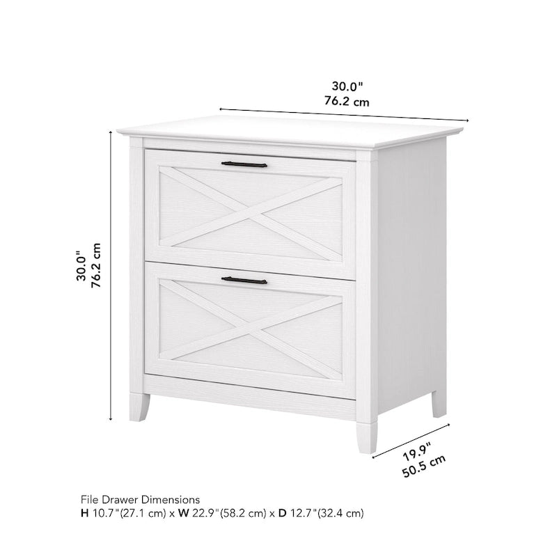 Classeur latéral à 2 tiroirs – Style Ferme, 76 cm l x 51 cm P x 76 cm H