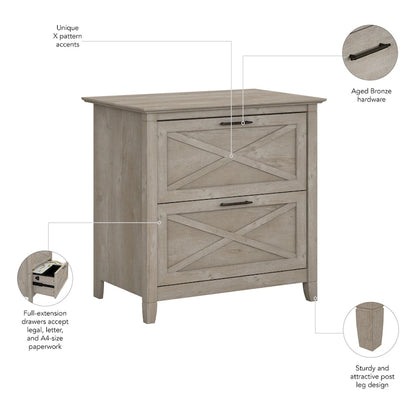 Classeur latéral à 2 tiroirs – Style Ferme, 76 cm l x 51 cm P x 76 cm H