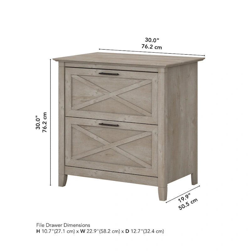 Classeur latéral à 2 tiroirs – Style Ferme, 76 cm l x 51 cm P x 76 cm H