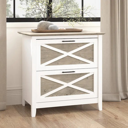 Classeur latéral à 2 tiroirs – Style Ferme, 76 cm l x 51 cm P x 76 cm H