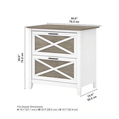Classeur latéral à 2 tiroirs – Style Ferme, 76 cm l x 51 cm P x 76 cm H