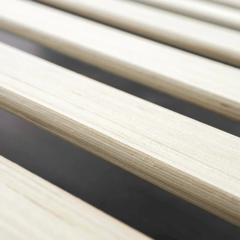 Lit plateforme de luxe en bois du milieu du siècle – Pin et acier, plusieurs tailles