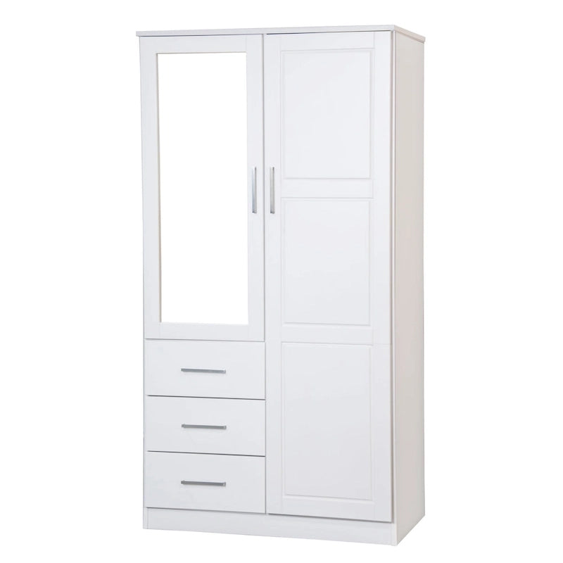 Armoire-penderie 100 % en bois massif style métro – Portes en bois massif ou portes miroirs, plusieurs finitions.