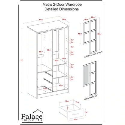 Armoire-penderie 100 % en bois massif style métro – Portes en bois massif ou portes miroirs, plusieurs finitions.