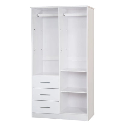 Armoire-penderie 100 % en bois massif style métro – Portes en bois massif ou portes miroirs, plusieurs finitions.