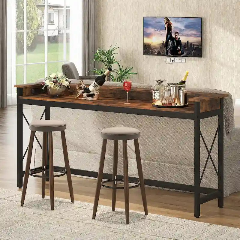 Canapé Table Console d'Entrée Longue de 70,9 pouces avec Prises et Ports USB