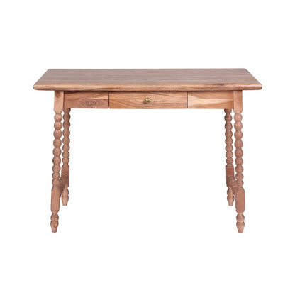 Delisle Mid-Century 1-Drawer Acacia Writing Desk, Light Brown