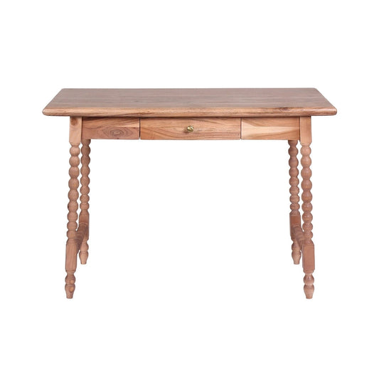 Delisle Mid-Century 1-Drawer Acacia Writing Desk, Light Brown