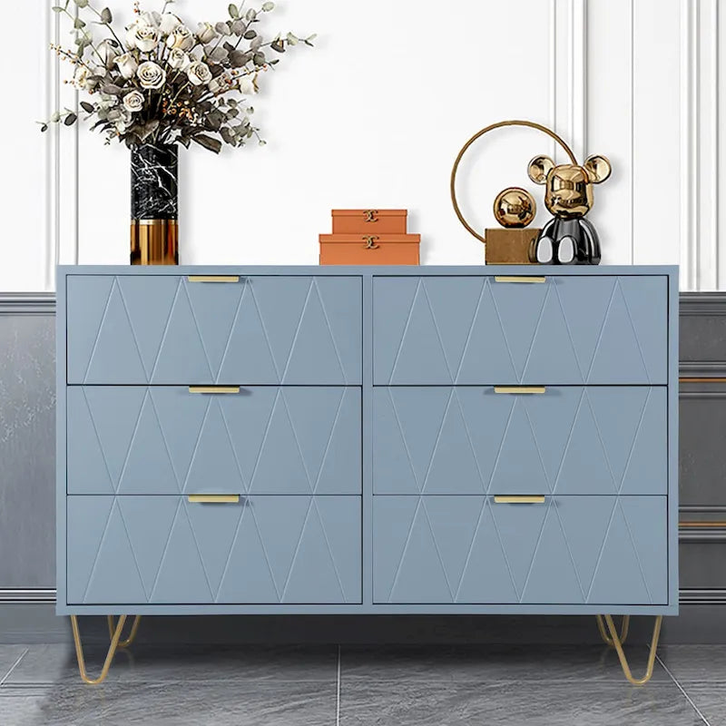 Commode à 6 tiroirs, Meuble de rangement vertical, Unité de rangement pour chambre à coucher et salon