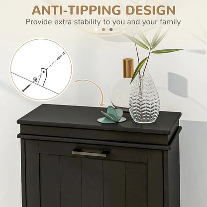 Meuble à chaussures pour entrée, étagère à chaussures étroite de rangement avec 2 tiroirs à abattant et étagères réglables