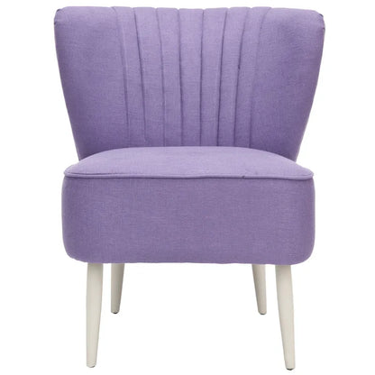 Fauteuil d'appoint rayé arc-en-ciel Mid-Century avec plissé cannelé et pieds en bois de bouleau
