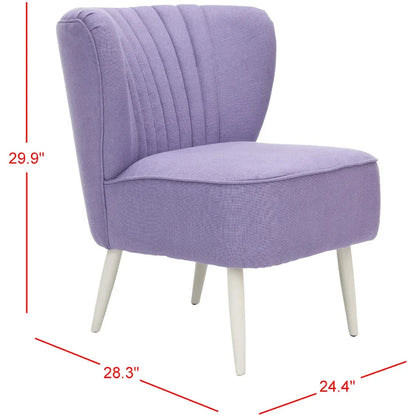 Fauteuil d'appoint rayé arc-en-ciel Mid-Century avec plissé cannelé et pieds en bois de bouleau