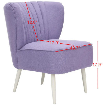 Fauteuil d'appoint rayé arc-en-ciel Mid-Century avec plissé cannelé et pieds en bois de bouleau