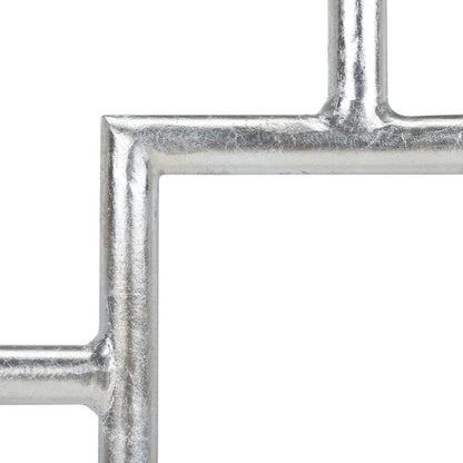 Table d'appoint carrée plateau verre et argent 22x22x21