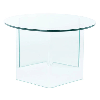 Table basse ovale en verre trempé avec piédestal ouvert – 119 cm (L) x 71 cm (P) x 41 cm (H)