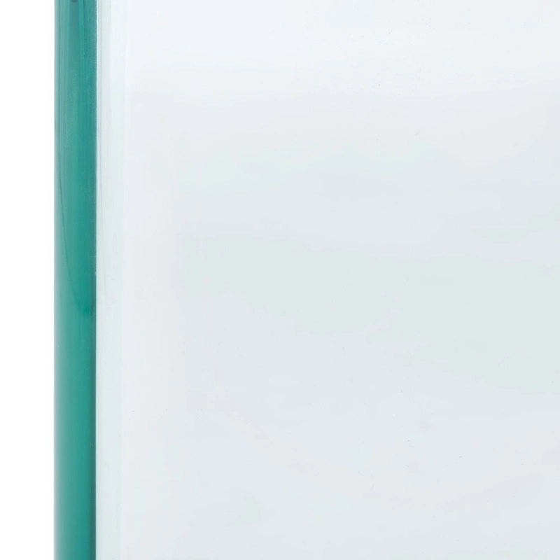 Table basse ovale en verre trempé avec piédestal ouvert – 119 cm (L) x 71 cm (P) x 41 cm (H)