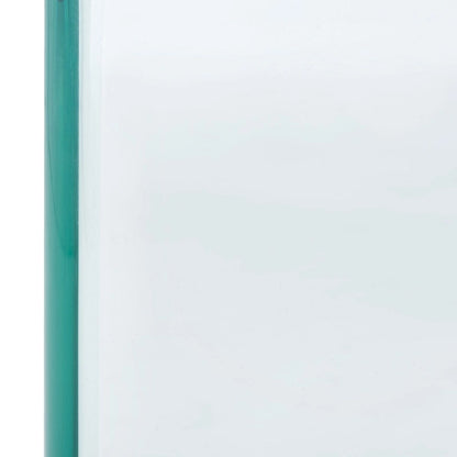 Table basse ovale en verre trempé avec piédestal ouvert – 119 cm (L) x 71 cm (P) x 41 cm (H)