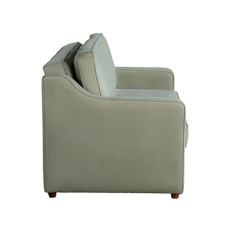 Canapé-lit convertible 2 places avec pieds en bois massif et support Dream Coil