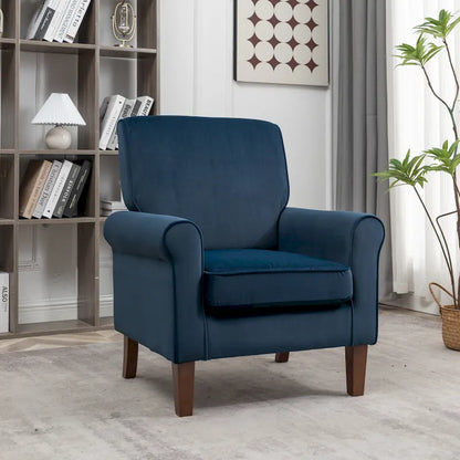 Fauteuil de salon traditionnel à bras roulés