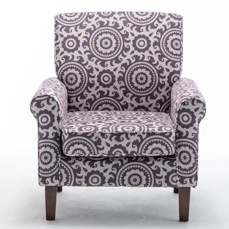 Fauteuil de salon traditionnel à bras roulés