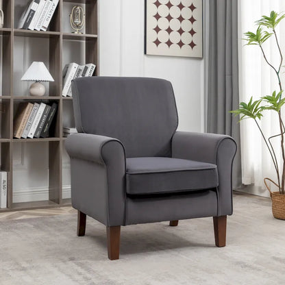 Fauteuil de salon traditionnel à bras roulés