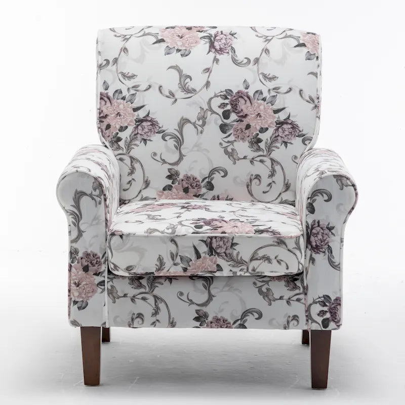 Fauteuil de salon traditionnel à bras roulés