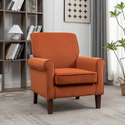 Fauteuil de salon traditionnel à bras roulés