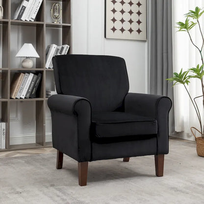 Fauteuil de salon traditionnel à bras roulés