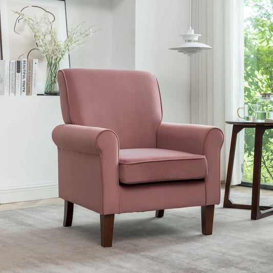 Traditional Rolled Arm Living Room Armchair
