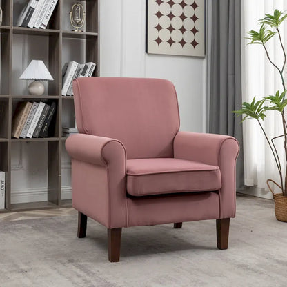 Fauteuil de salon traditionnel à bras roulés