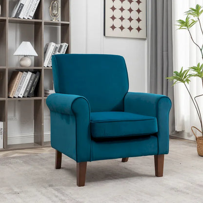 Fauteuil de salon traditionnel à bras roulés