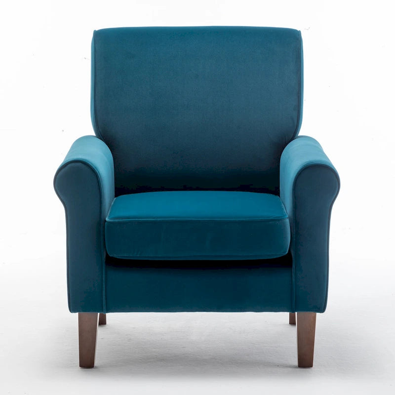 Fauteuil de salon traditionnel à bras roulés