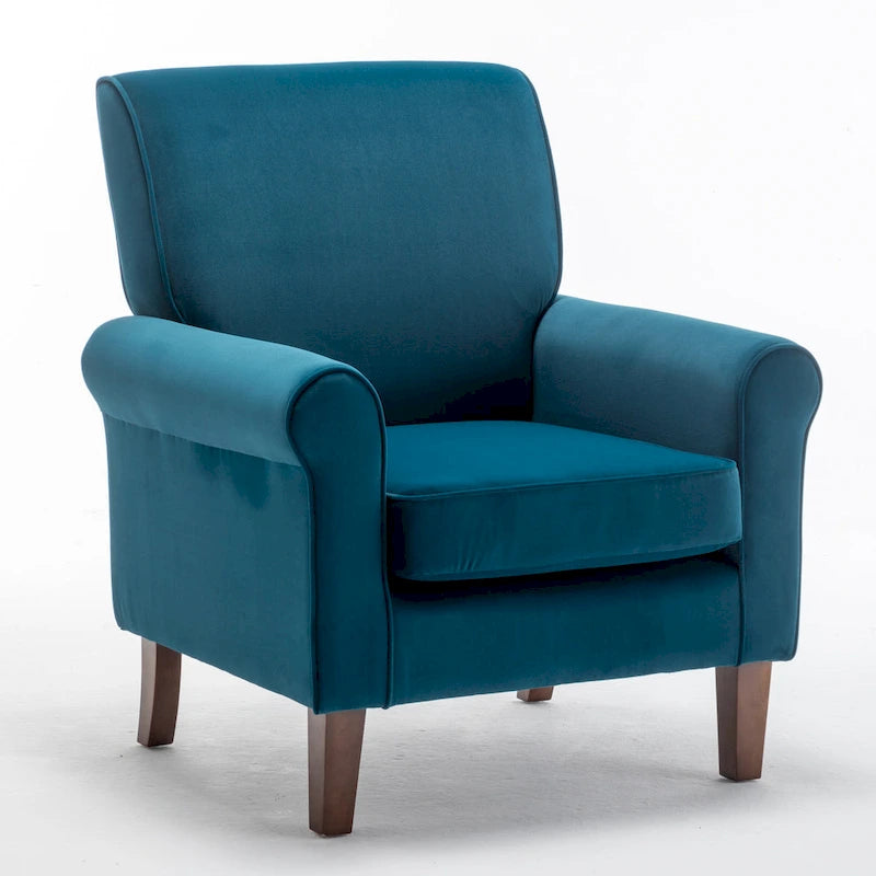 Fauteuil de salon traditionnel à bras roulés