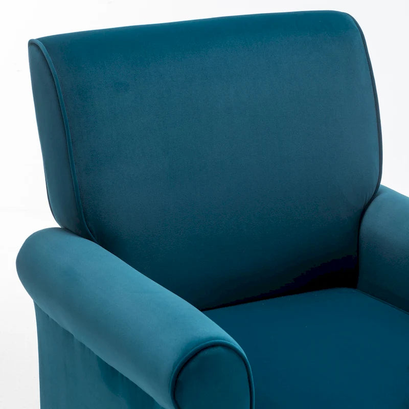 Fauteuil de salon traditionnel à bras roulés