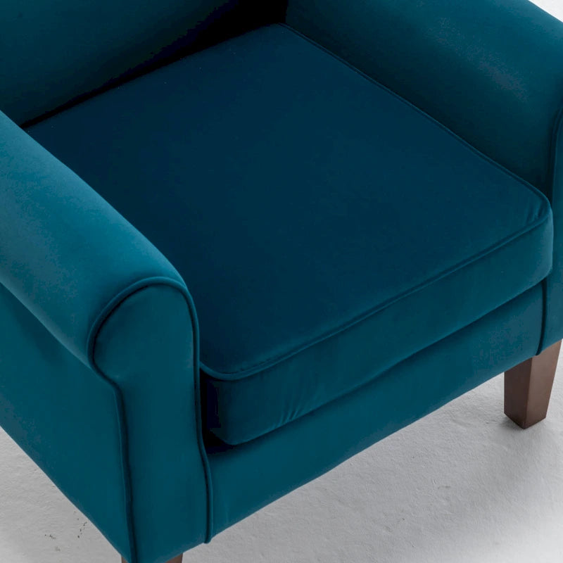 Fauteuil de salon traditionnel à bras roulés