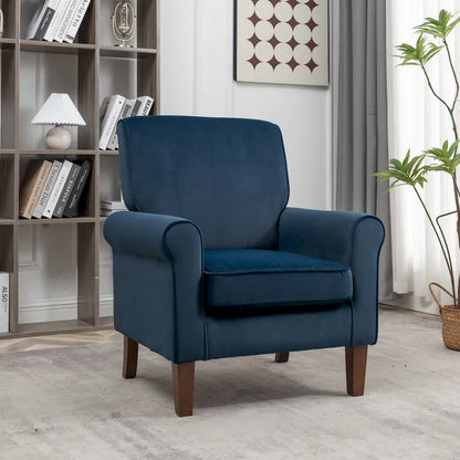 Fauteuil de salon traditionnel à bras roulés