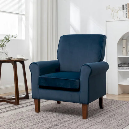 Fauteuil de salon traditionnel à bras roulés