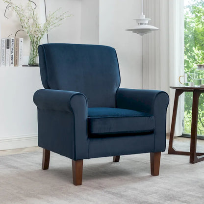 Fauteuil de salon traditionnel à bras roulés