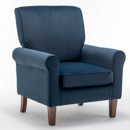 Fauteuil de salon traditionnel à bras roulés