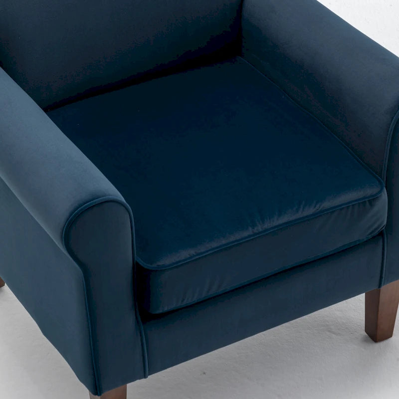 Fauteuil de salon traditionnel à bras roulés