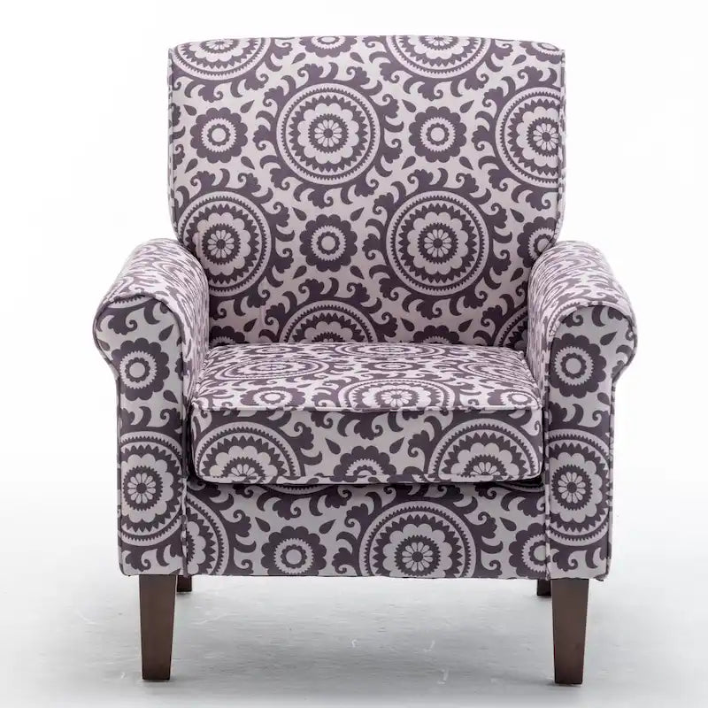Fauteuil de salon traditionnel à bras roulés