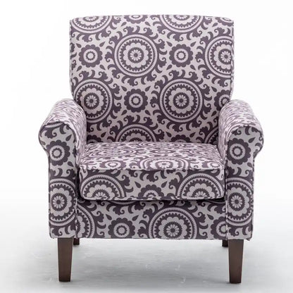 Fauteuil de salon traditionnel à bras roulés