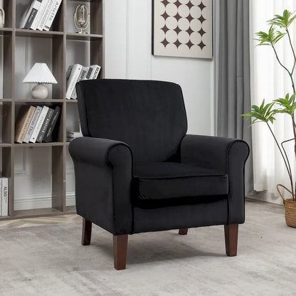 Fauteuil de salon traditionnel à bras roulés