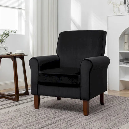Fauteuil de salon traditionnel à bras roulés