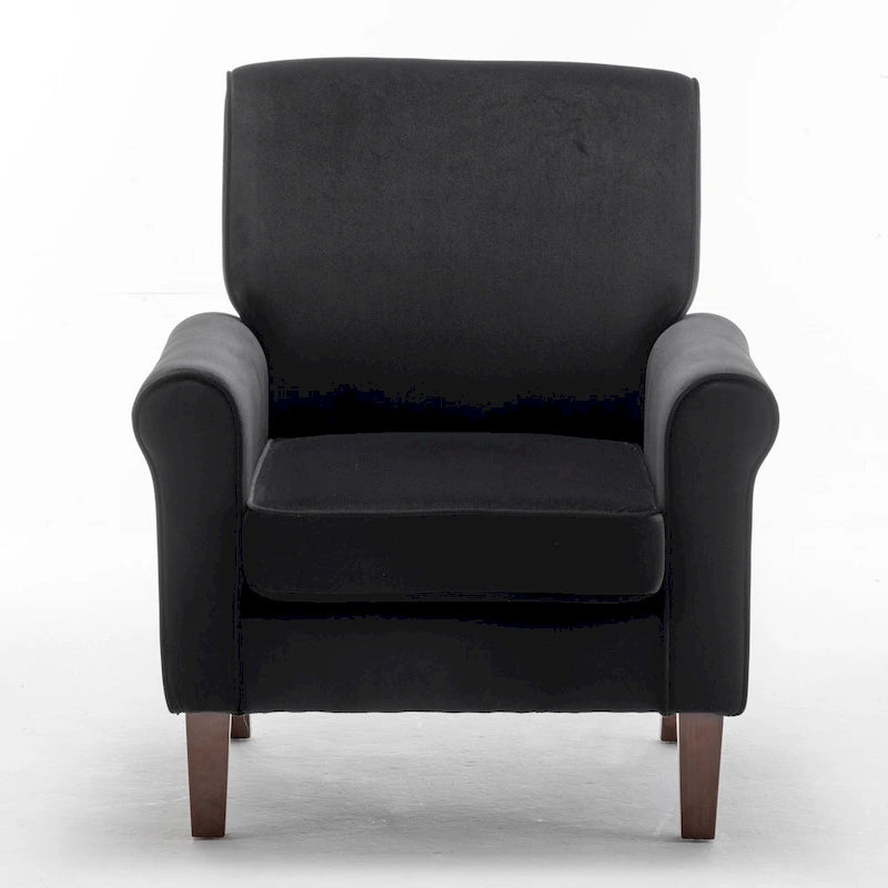 Fauteuil de salon traditionnel à bras roulés